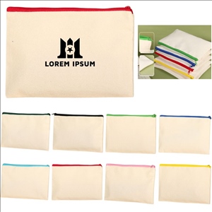 Reusable Canvas Zipper Pouch for Office & School Supplies